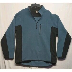 Vintage Y2k Blue Fleece Anorak 1/4 Zip Mens Pullover Jacket Soft Academia Winter